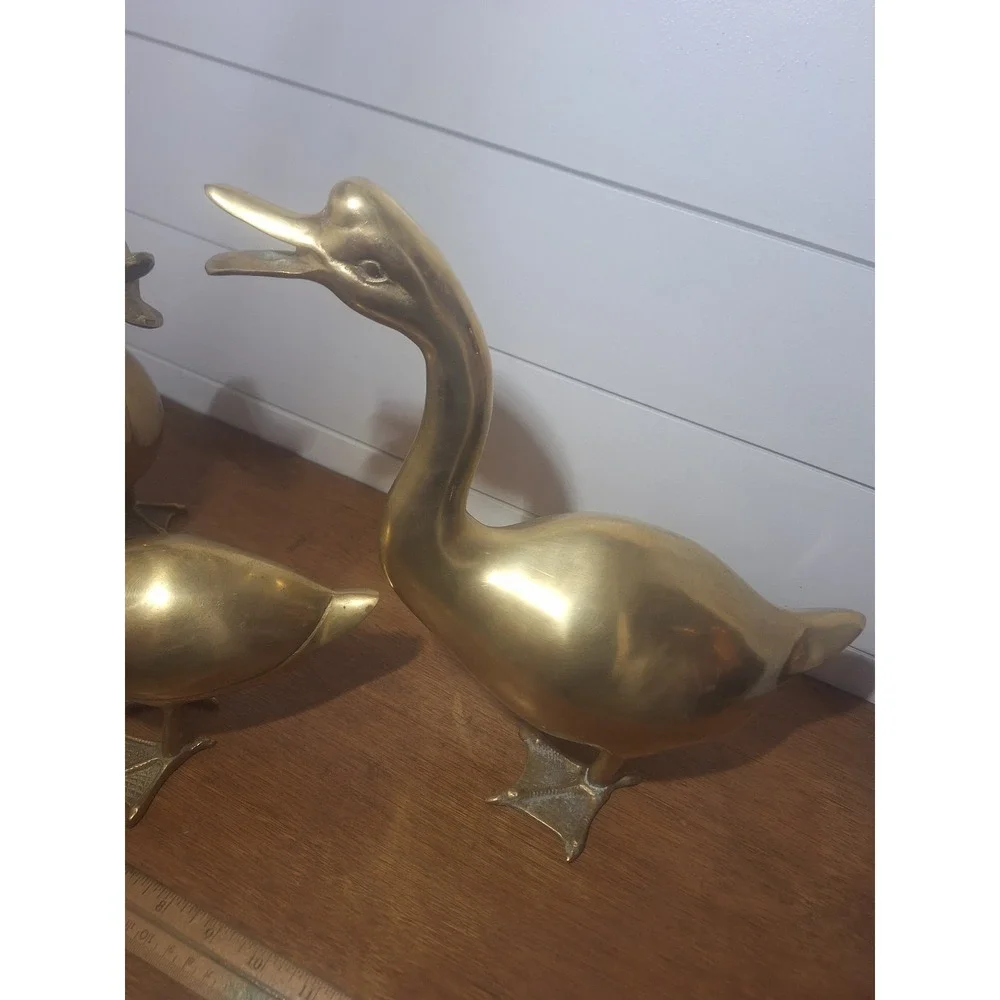 Vintage large brass duck/ geese figurines